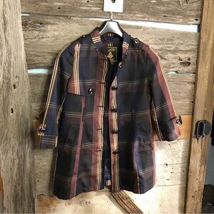 𝅺e.land Size Med Navy/Gold Plaid Spring Jacket